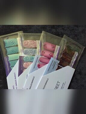 Color Street Nail Strips Variety Pack - Teal, Tie Dye, Lips, Leopard